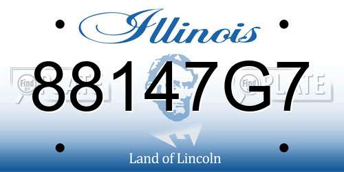 88147G7 Illinois License Plate