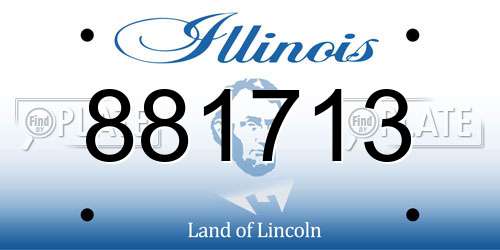 881713 Illinois License Plate