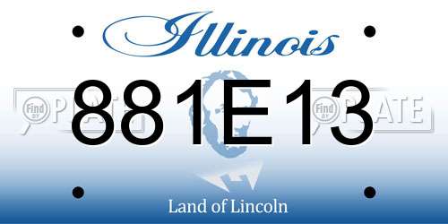 881E13 Illinois License Plate