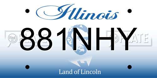 881NHY Illinois License Plate