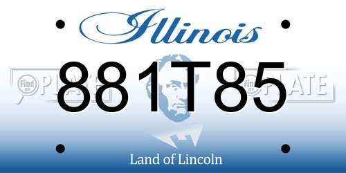 881T85 Illinois License Plate
