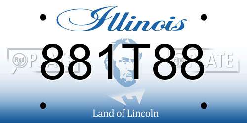 881T88 Illinois License Plate