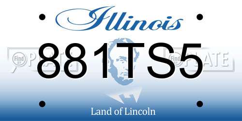 881TS5 Illinois License Plate