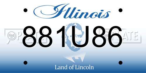 881U86 Illinois License Plate