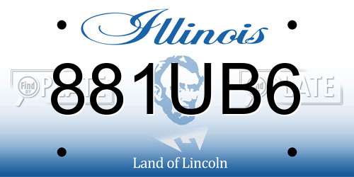 881UB6 Illinois License Plate