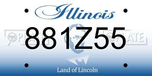 881Z55 Illinois License Plate