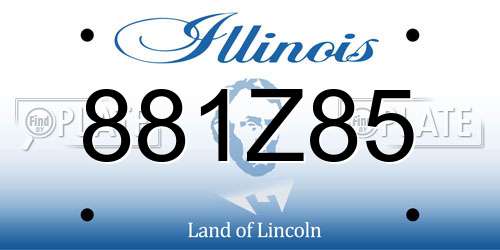 881Z85 Illinois License Plate