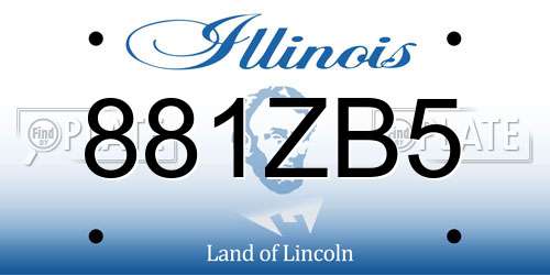 881ZB5 Illinois License Plate