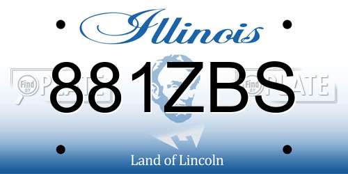 881ZBS Illinois License Plate