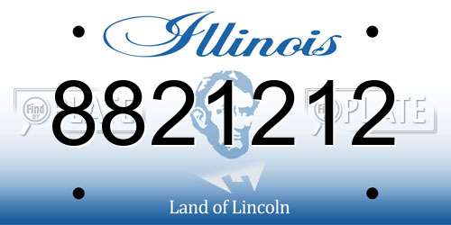 8821212 Illinois License Plate