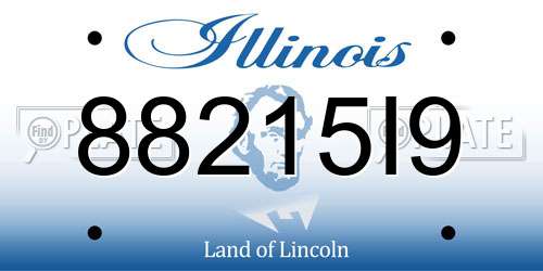 88215I9 Illinois License Plate