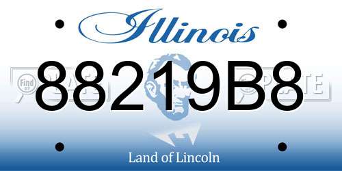 88219B8 Illinois License Plate