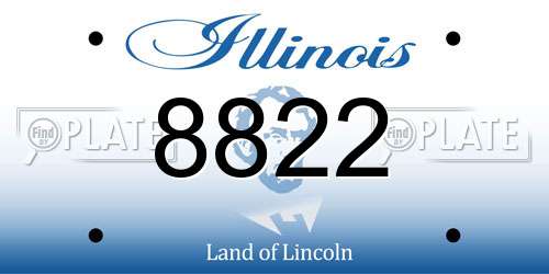8822 Illinois License Plate