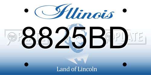 8825BD Illinois License Plate