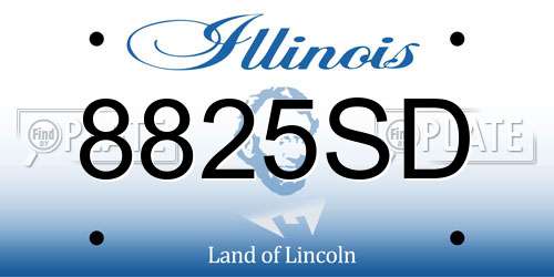 8825SD Illinois License Plate