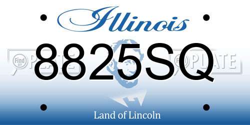 8825SQ Illinois License Plate