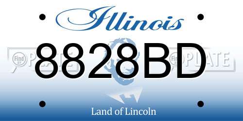8828BD Illinois License Plate