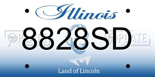 8828SD Illinois License Plate