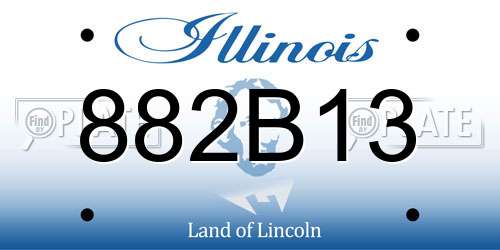 882B13 Illinois License Plate