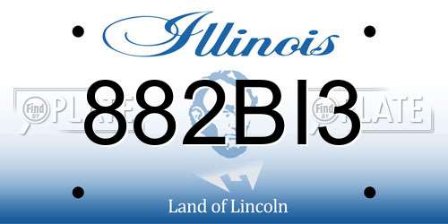 882BI3 Illinois License Plate