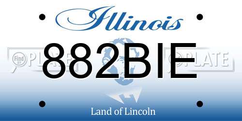 882BIE Illinois License Plate