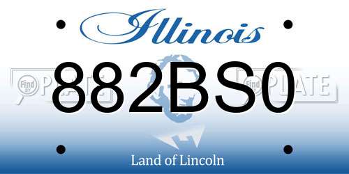 882BS0 Illinois License Plate
