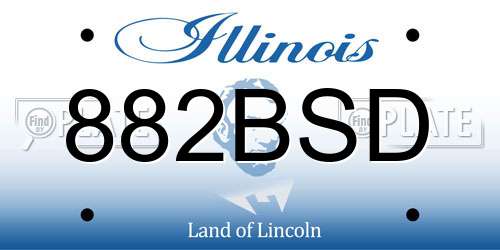 882BSD Illinois License Plate