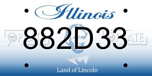 882D33 Illinois License Plate