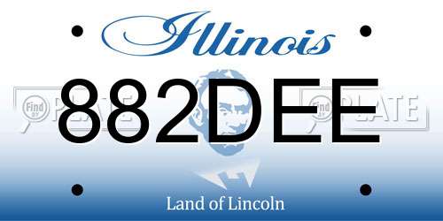 882DEE Illinois License Plate