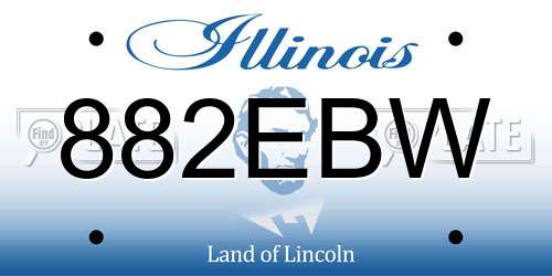 882EBW Illinois License Plate