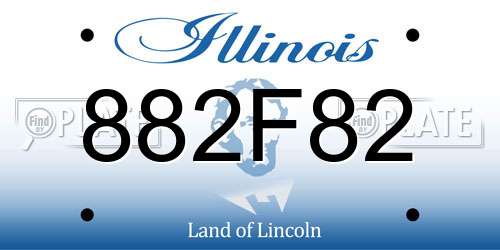 882F82 Illinois License Plate
