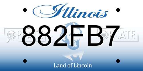 882FB7 Illinois License Plate