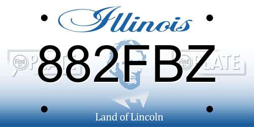 882FBZ Illinois License Plate