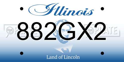 882GX2 Illinois License Plate