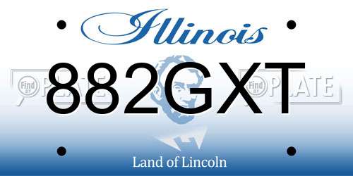 882GXT Illinois License Plate