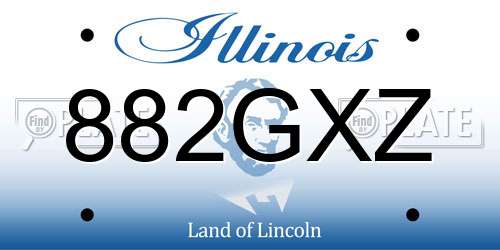 882GXZ Illinois License Plate