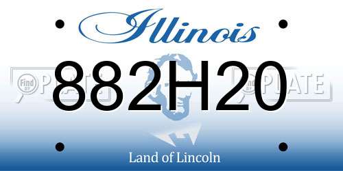 882H20 Illinois License Plate