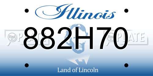882H70 Illinois License Plate