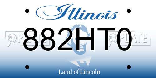 882HT0 Illinois License Plate