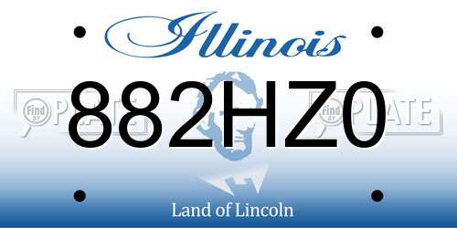 882HZ0 Illinois License Plate