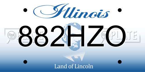882HZO Illinois License Plate