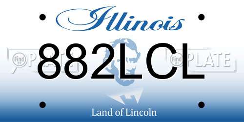 882LCL Illinois License Plate