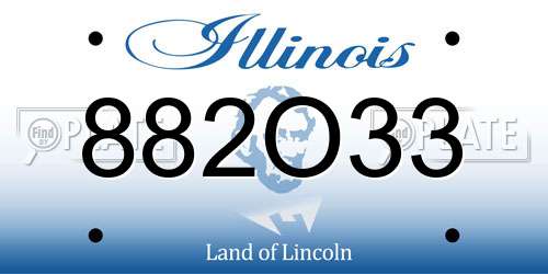 882O33 Illinois License Plate