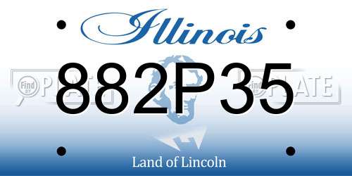882P35 Illinois License Plate