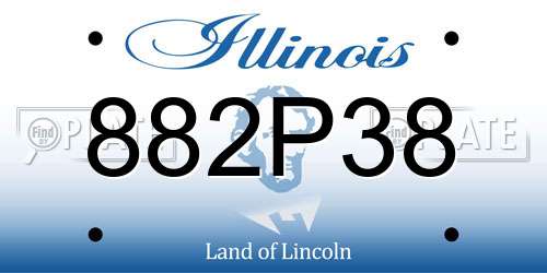 882P38 Illinois License Plate