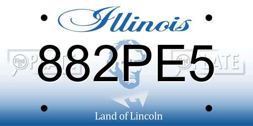 882PE5 Illinois License Plate