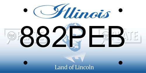 882PEB Illinois License Plate