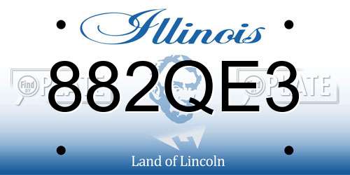 882QE3 Illinois License Plate