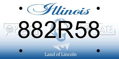 882R58 Illinois License Plate