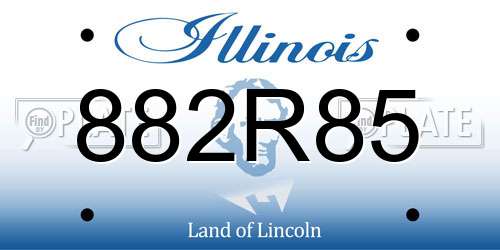 882R85 Illinois License Plate